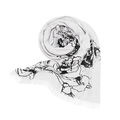 Rose Print Scarf: Elegant Floral Lightweight Wrap