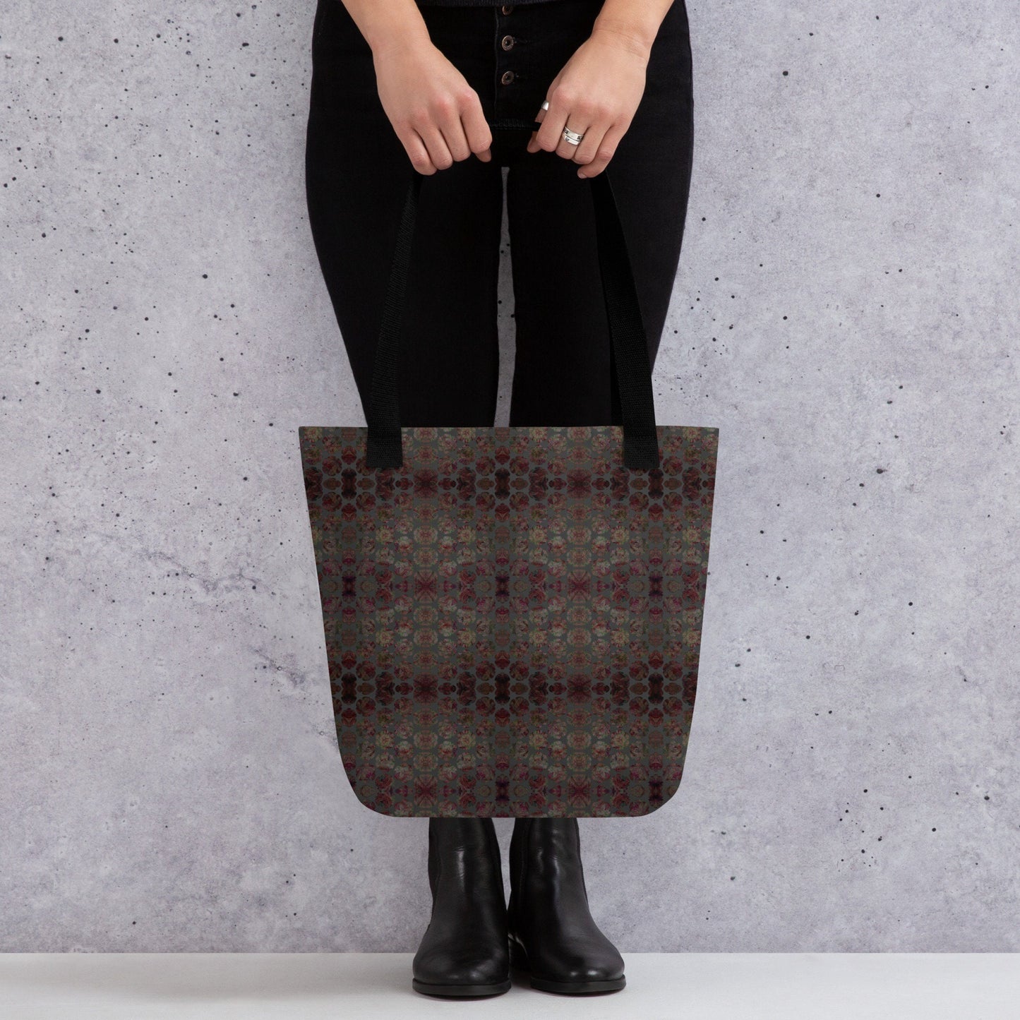 Vintage Abstract Pattern Tote Bag: Spacious Unisex Polyester Handbag