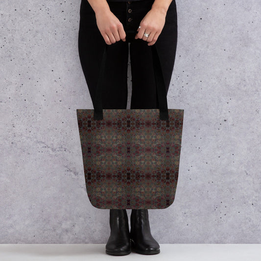 Vintage Abstract Pattern Tote Bag: Spacious Unisex Polyester Handbag