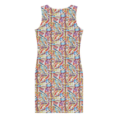 Abstract Bodycon Dress: Multi-Colored Summer Celebration Gown