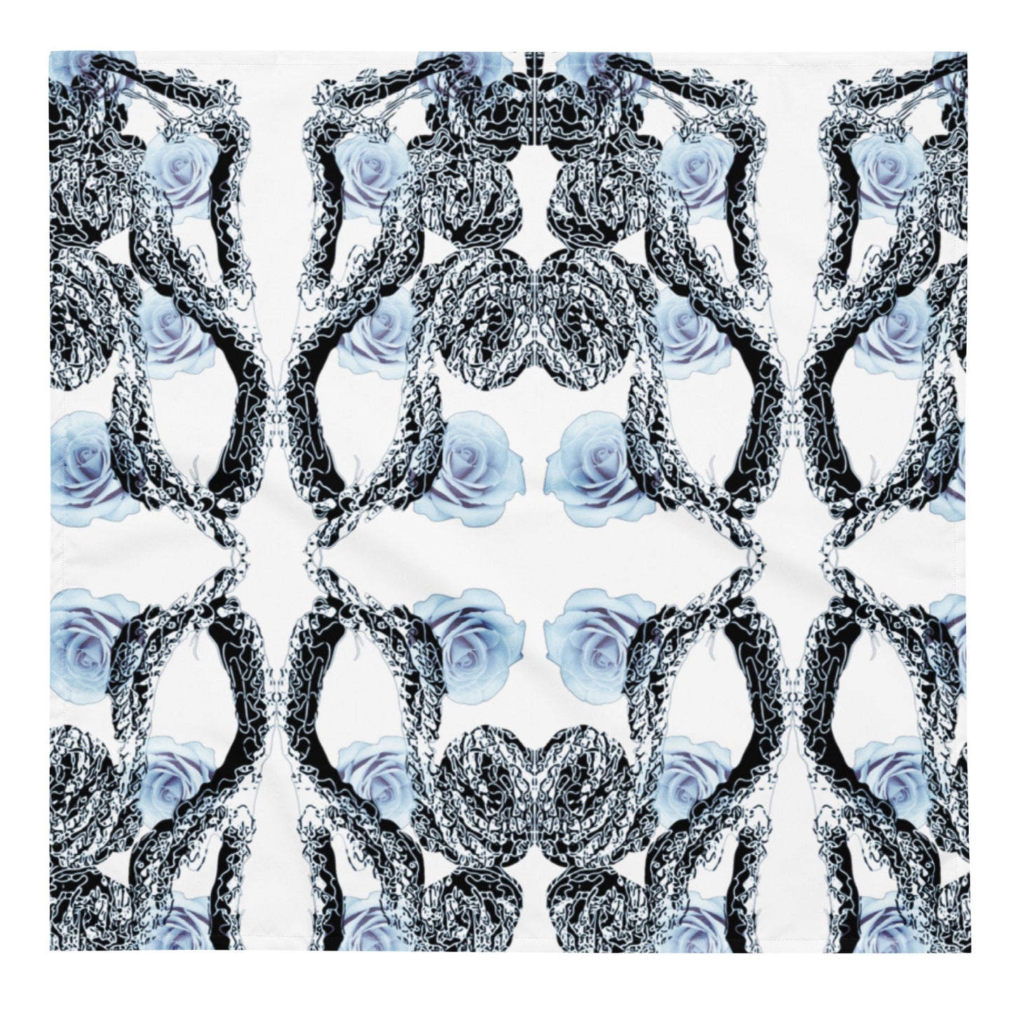 Abstract Floral Bandana: Recycled Polyester Hair Scarf