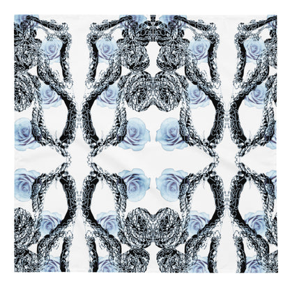 Abstract Floral Bandana: Recycled Polyester Hair Scarf