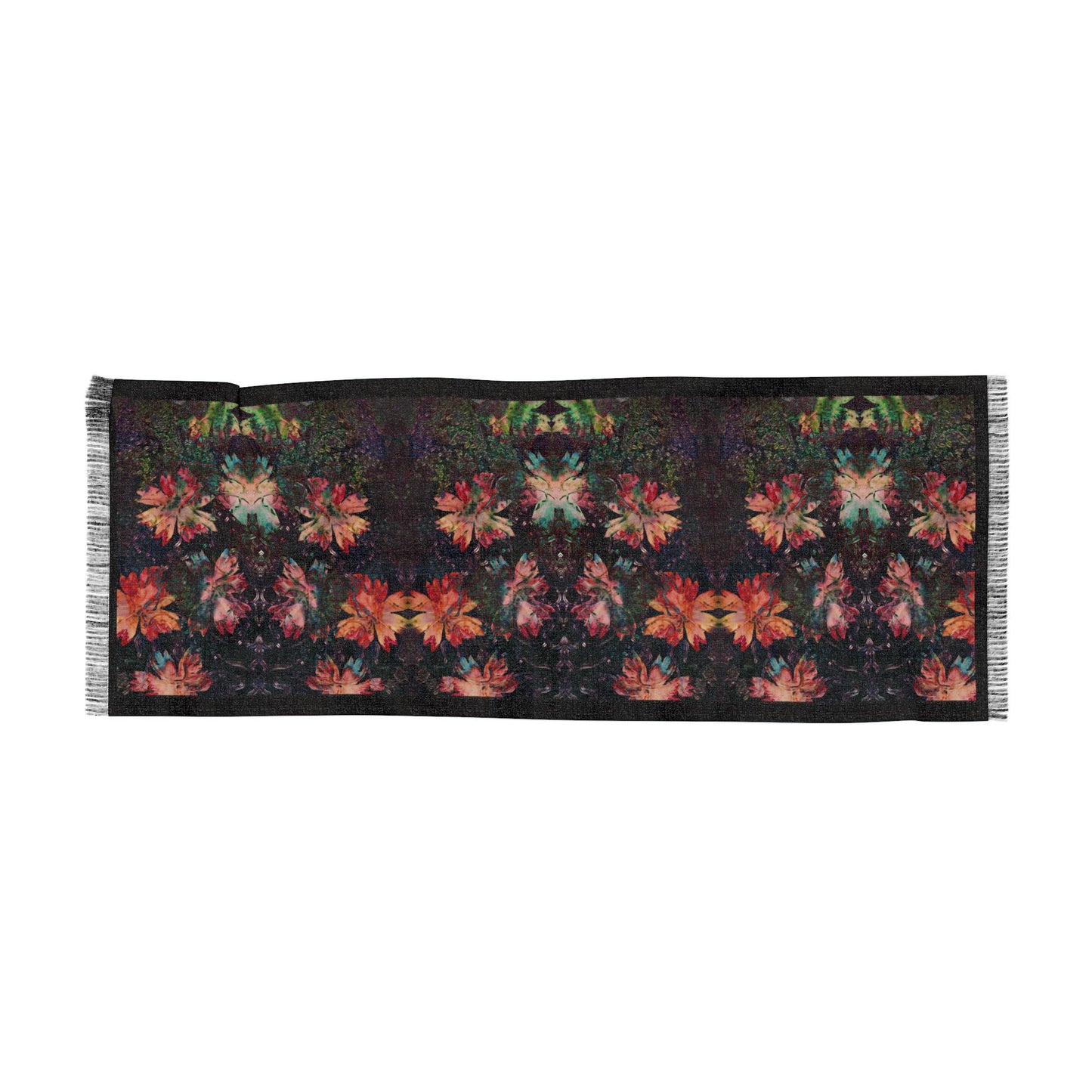 Floral Lightweight Scarf: Sheer Boho Style - 27x71"