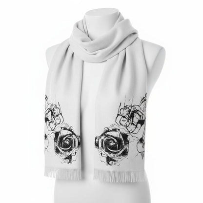 Rose Print Scarf: Elegant Floral Lightweight Wrap