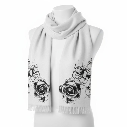Rose Print Scarf: Elegant Floral Lightweight Wrap