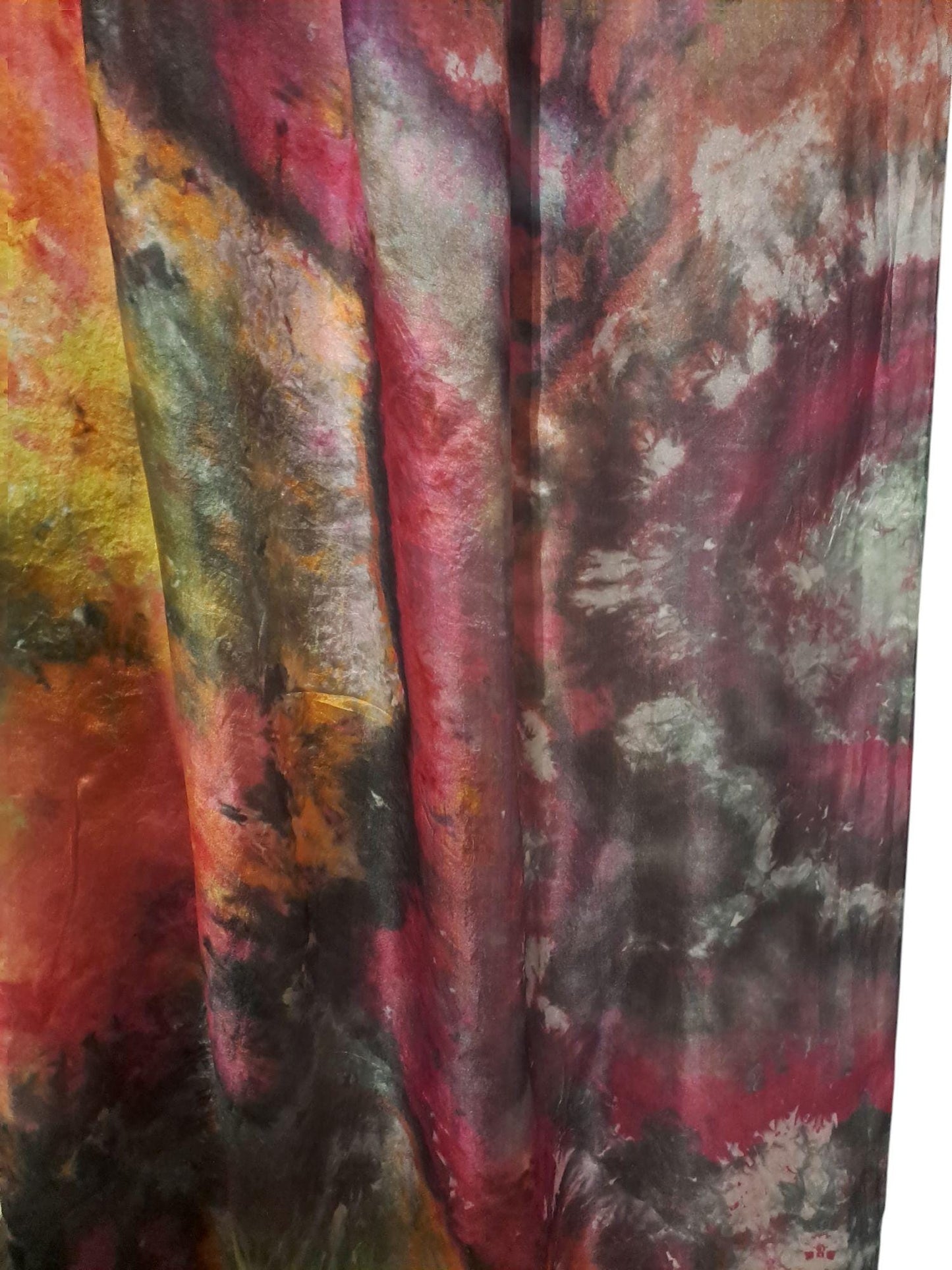 Red Abstract Scarf: Elegant Ice-Dyed Ladies Accessory
