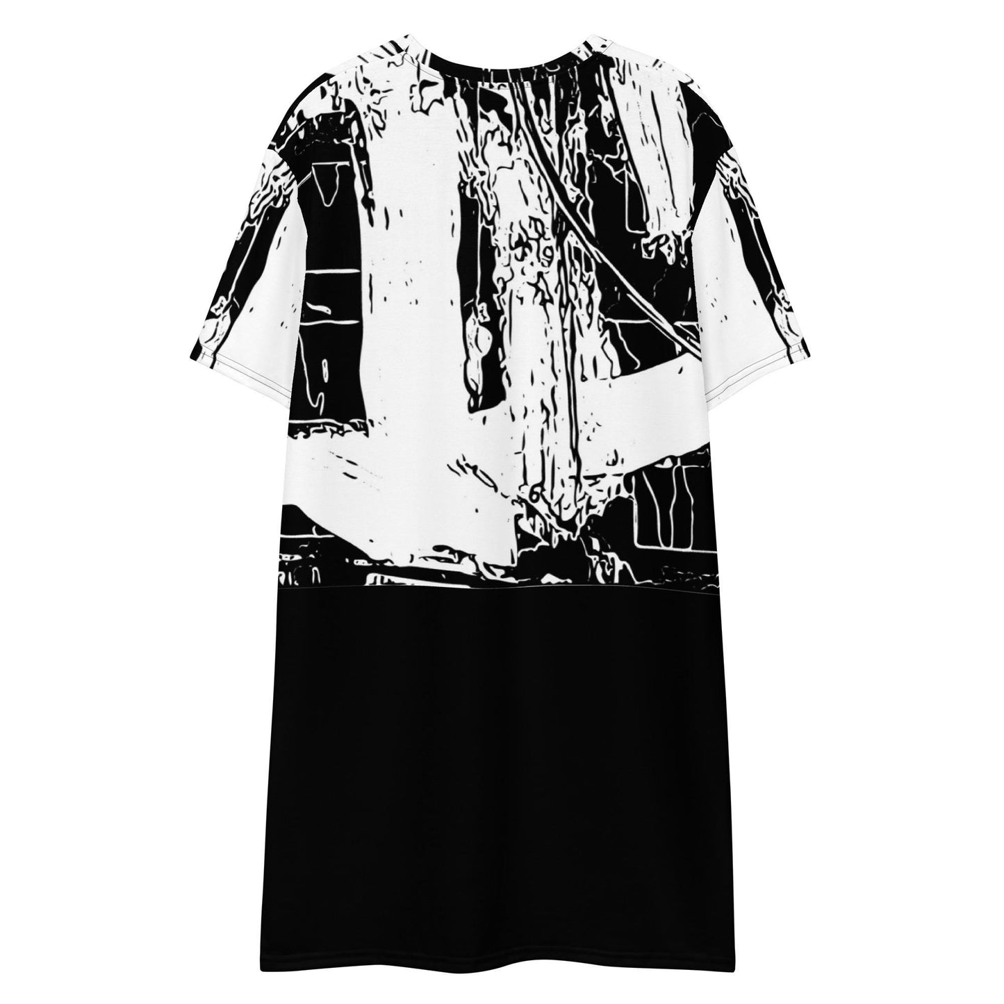 Abstract Print T-Shirt Dress: Eco-Friendly Recycled Polyester
