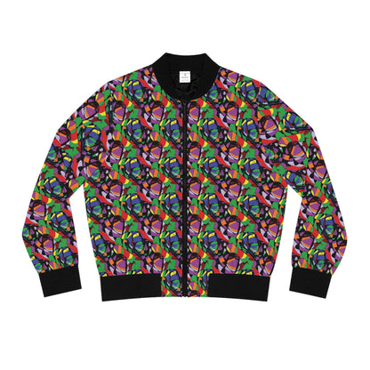 Colorful Women's Bomber Jacket, Trendy Outerwear, Fashion Statement, Layering Piece, Casual Style