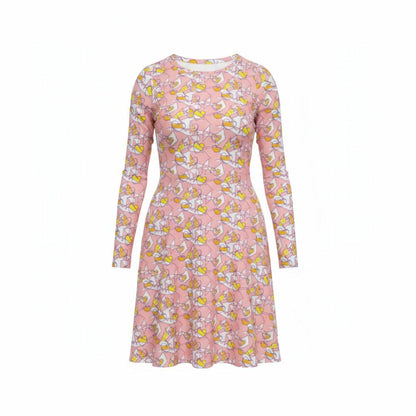 Pastel Pink Patterned Casual Dress