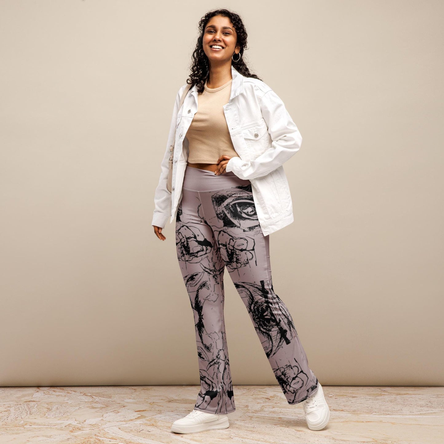 Floral Flare Leggings: High Waist Lounge Wear