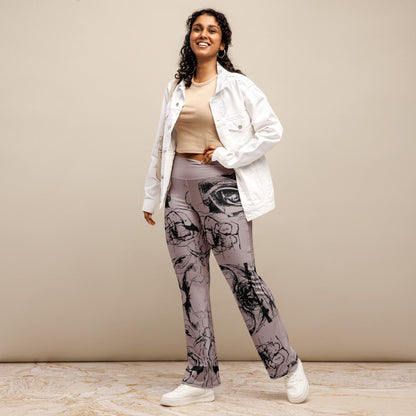 Floral Flare Leggings: High Waist Lounge Wear