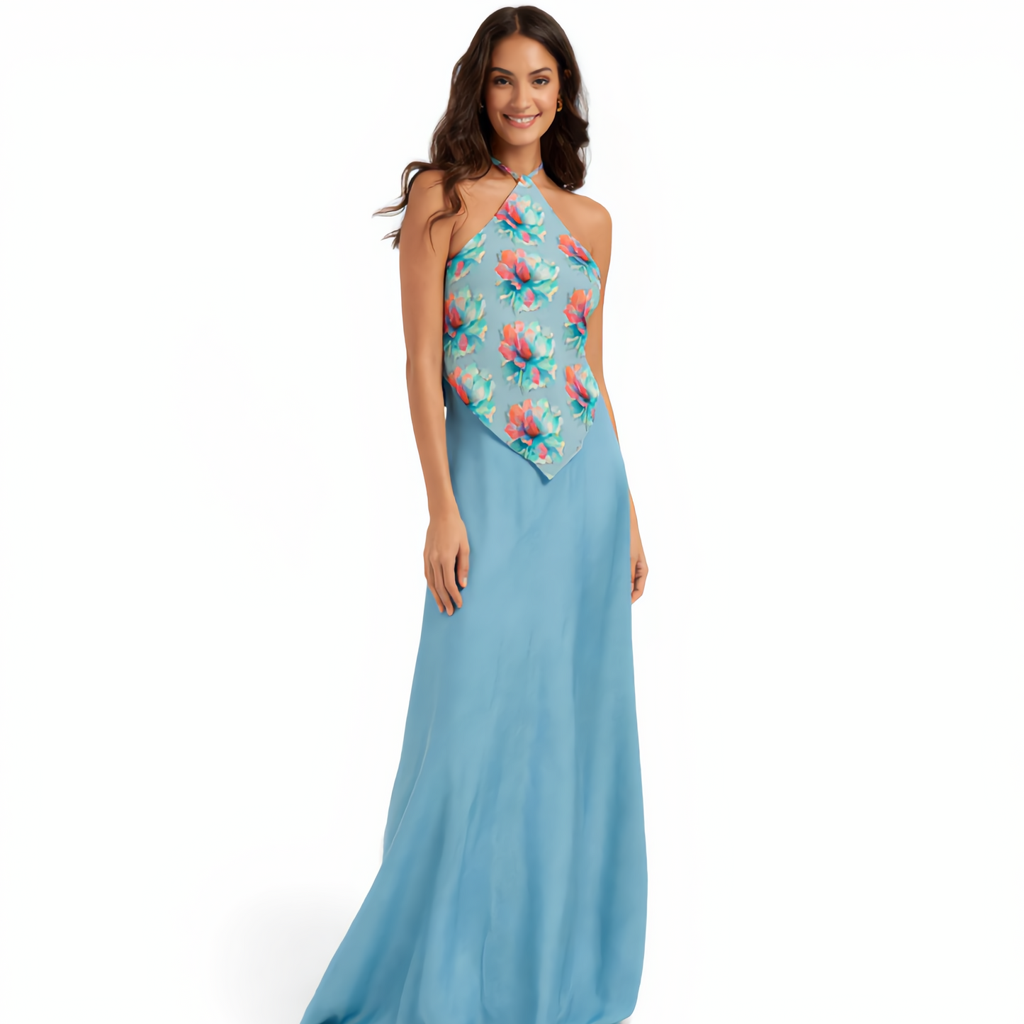 Floral Halter Bandana Top – Tropical Bloom Print