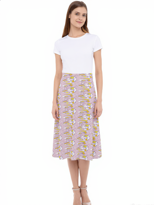 Midi Skirt- Multi-Colour Abstract Print Collection