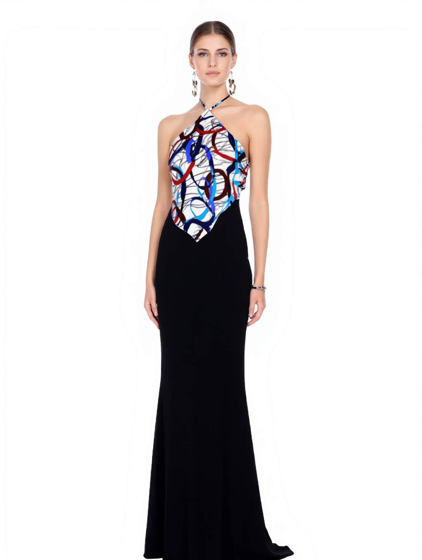 Bandana Top-  The Abstract Scribble V-Hem Top