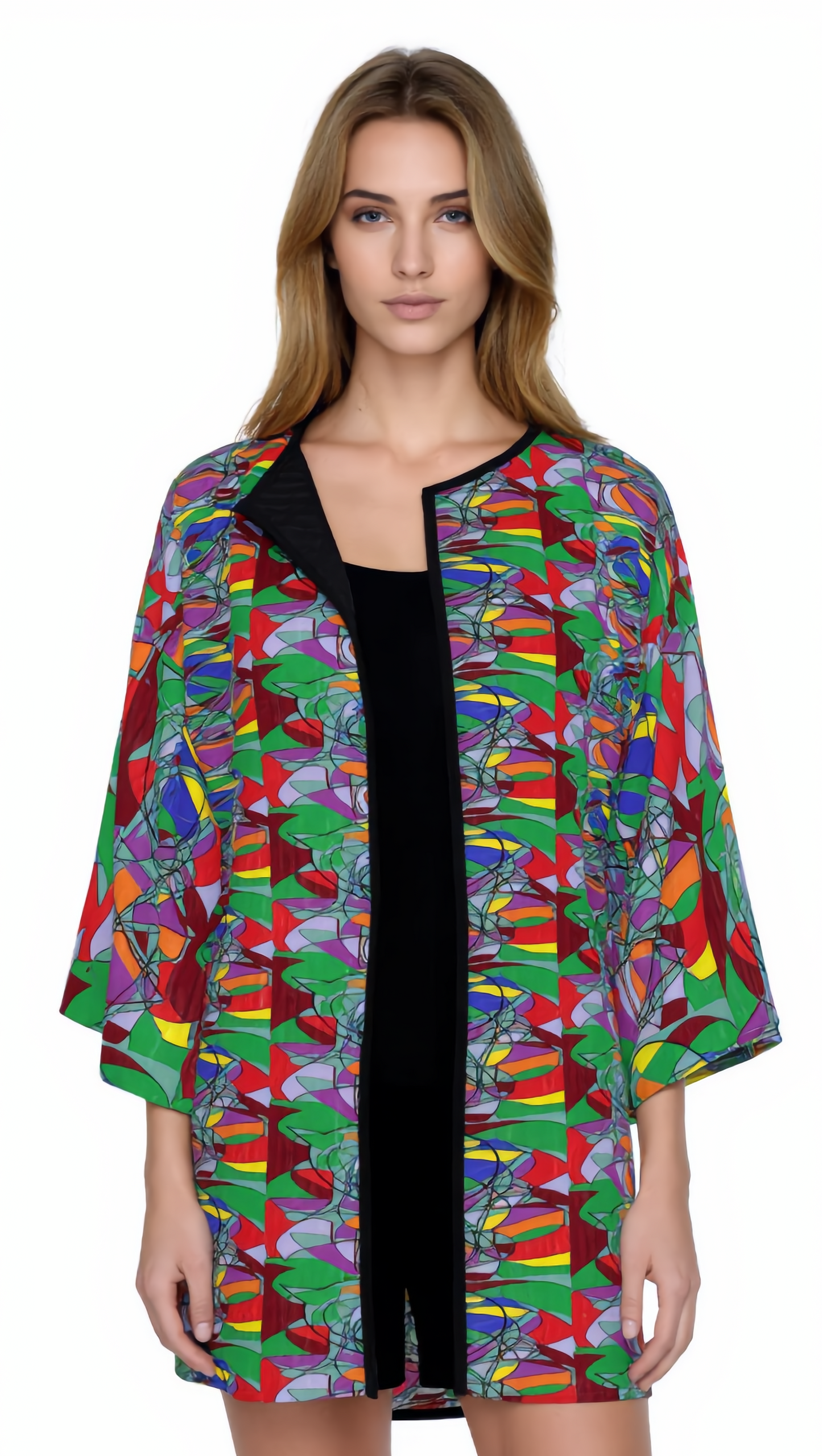 Abstract Kaleidoscope Kimono Jacket