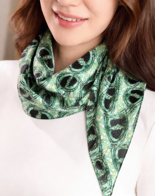 Green chiffon Scarf abstract printed scarf is stylish everyday scarfs| everyday chiffon scarfs lightweight summers gift