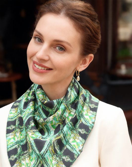 Green chiffon Scarf abstract printed scarf is stylish everyday scarfs| everyday chiffon scarfs lightweight summers gift