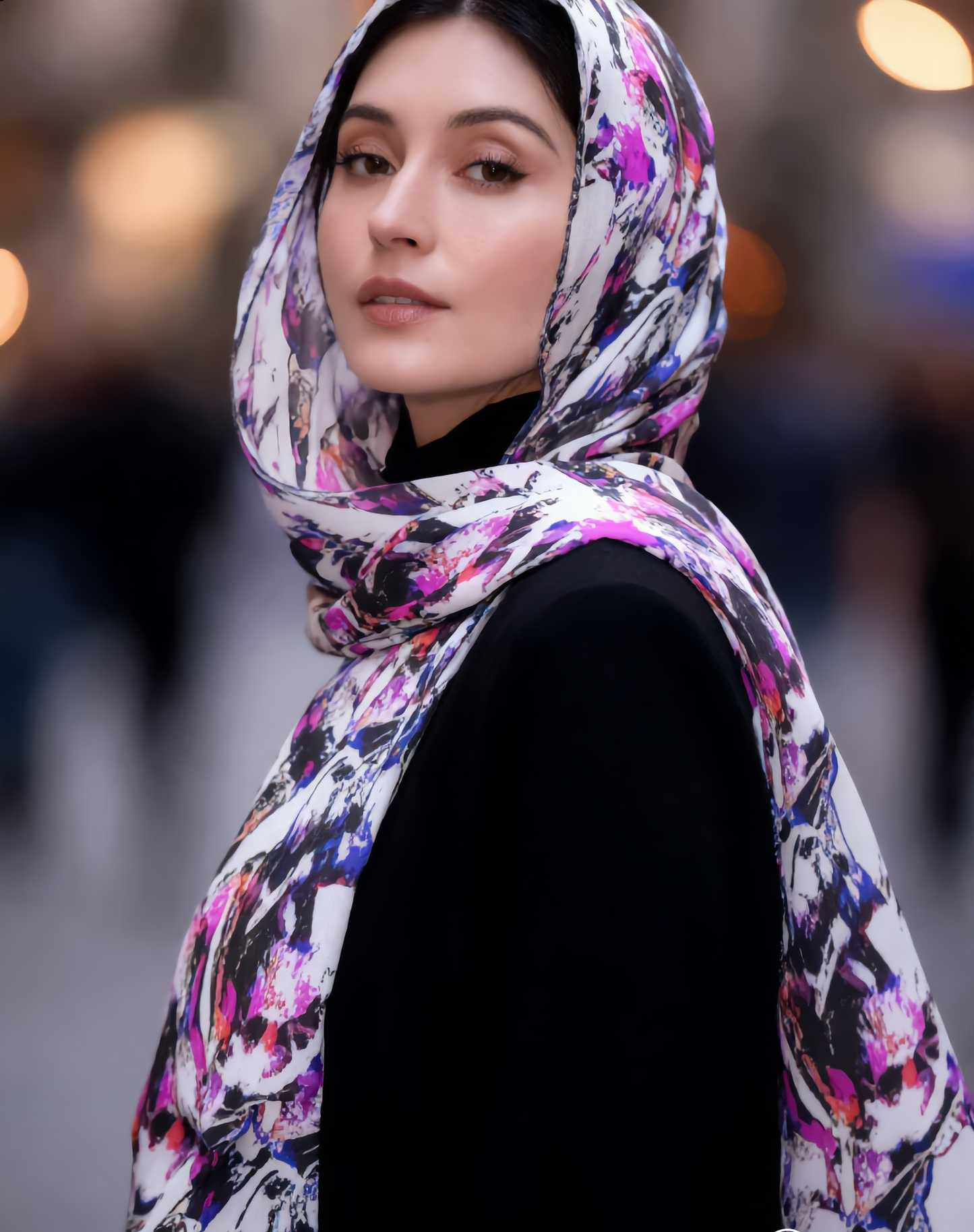 Bohemian Patterned Poly Scarf, Lightweight Fashion Accessory for Women, Versatile Wrap for Everyday, Gifts, Travel, Boho Style