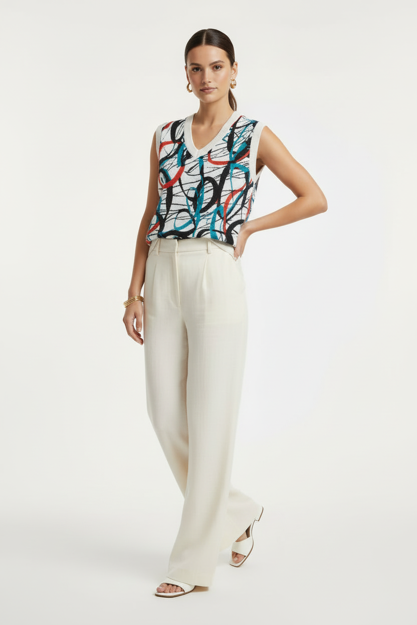 Knit V-neck vest