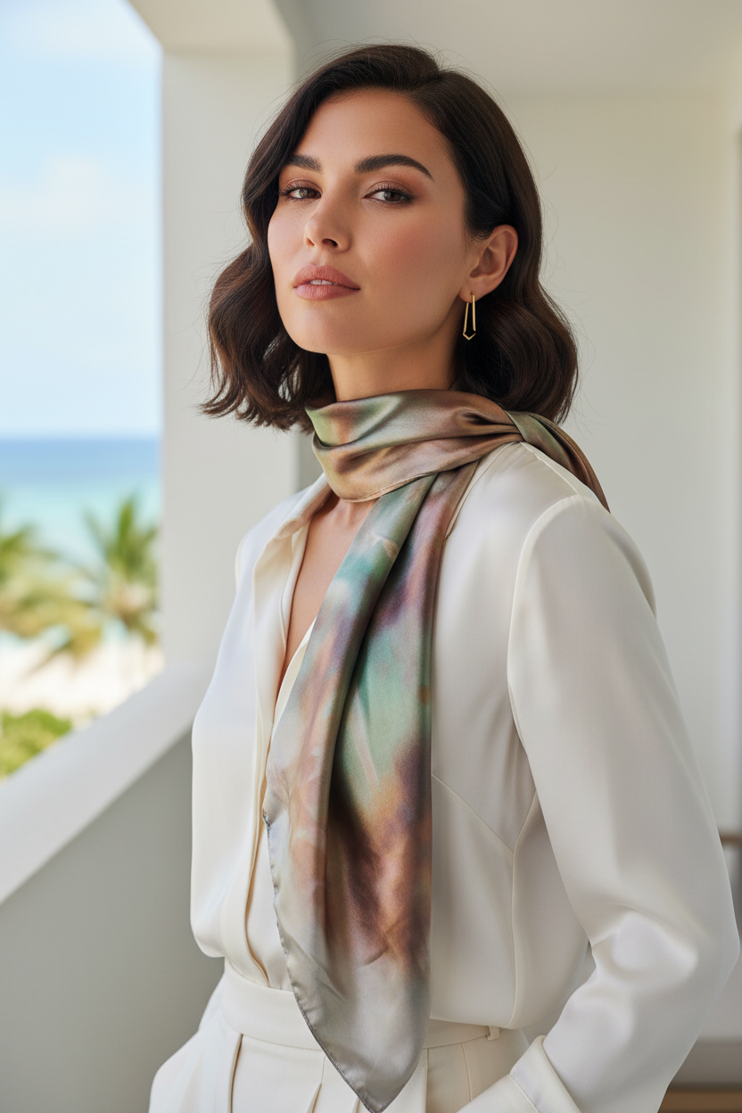 Satin silk scarf
