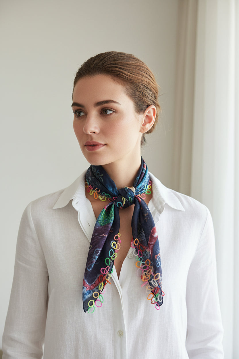 Scarf blue and purple