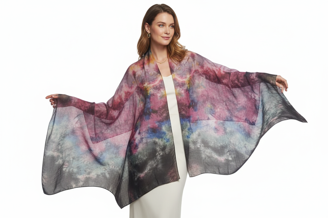 Silk Scarves- Multi-Coloured Rainbow Scarf