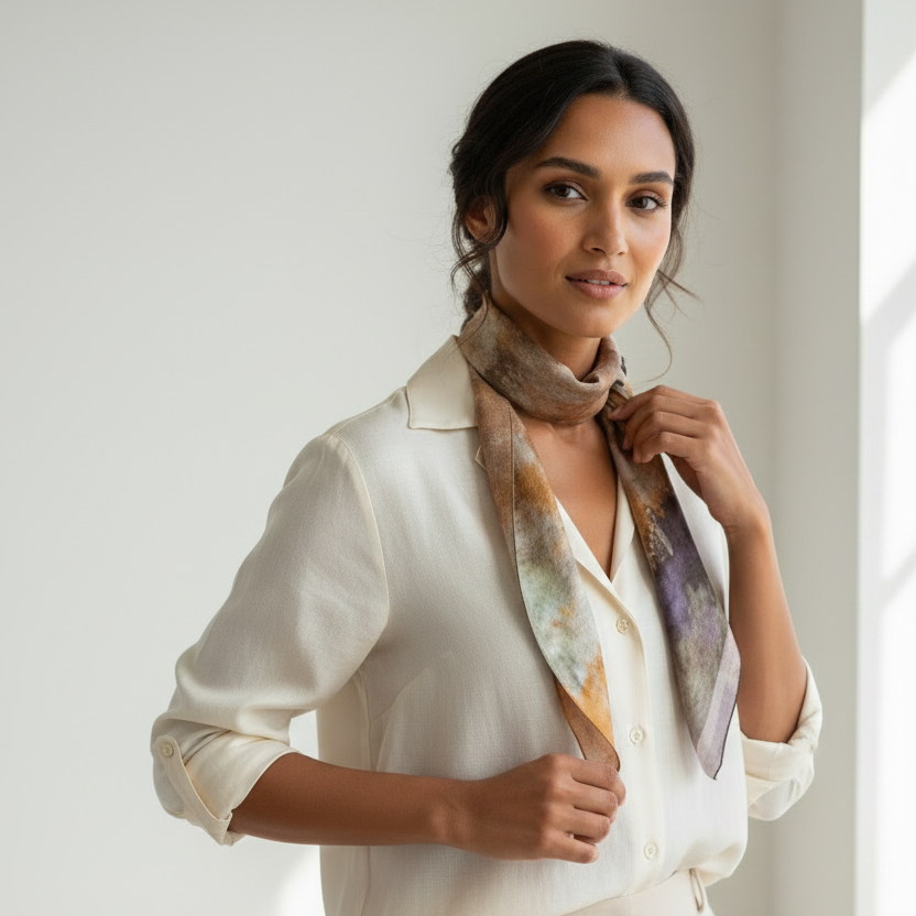 The Earth-Toned Ethereal Silk Scarf