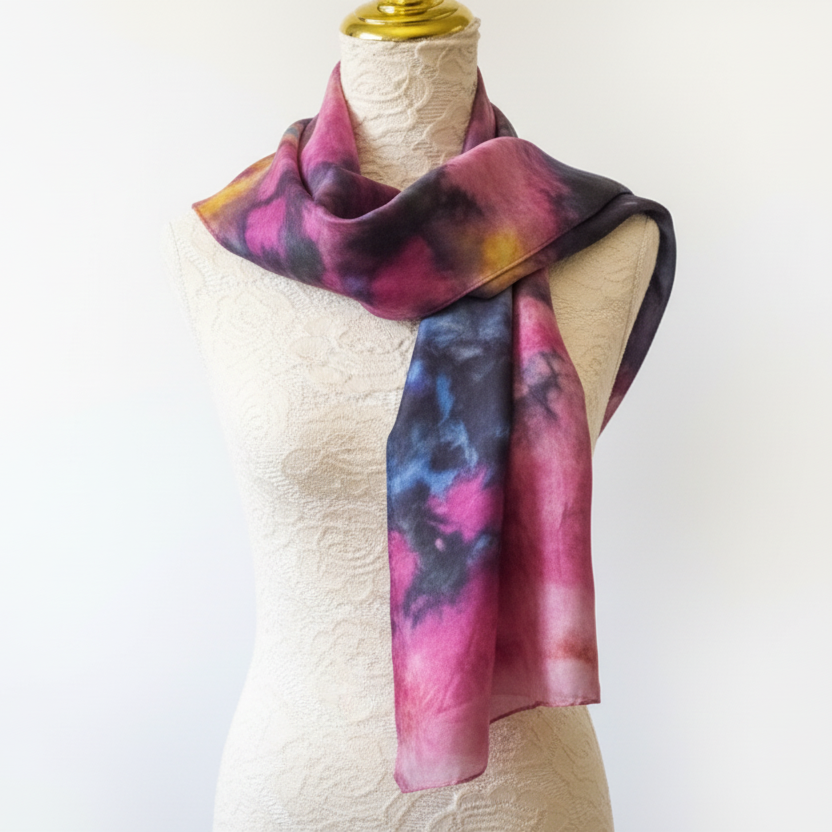 Silk Scarves- Multi-Coloured Rainbow Scarf