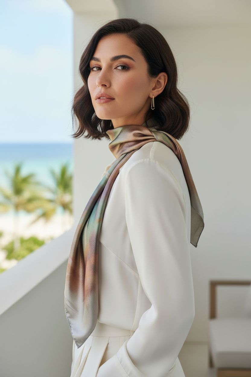 Satin silk scarf