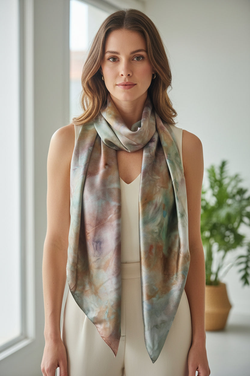 Satin silk scarf