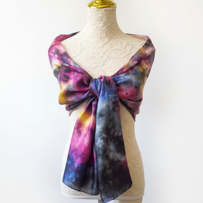 Silk Scarves- Multi-Coloured Rainbow Scarf