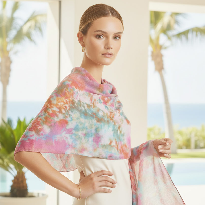Blush Spectrum Silk Square Scarf