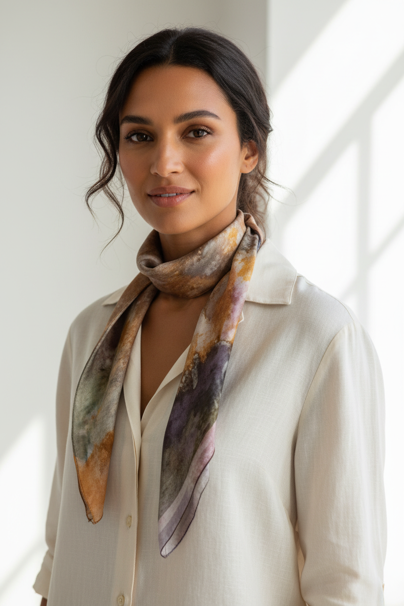 The Earth-Toned Ethereal Silk Scarf
