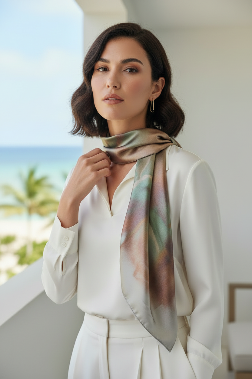 Satin silk scarf