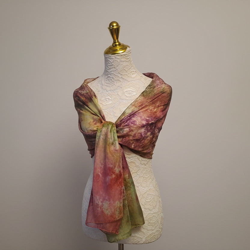 Beautiful silk scarf hand-dyed scarf