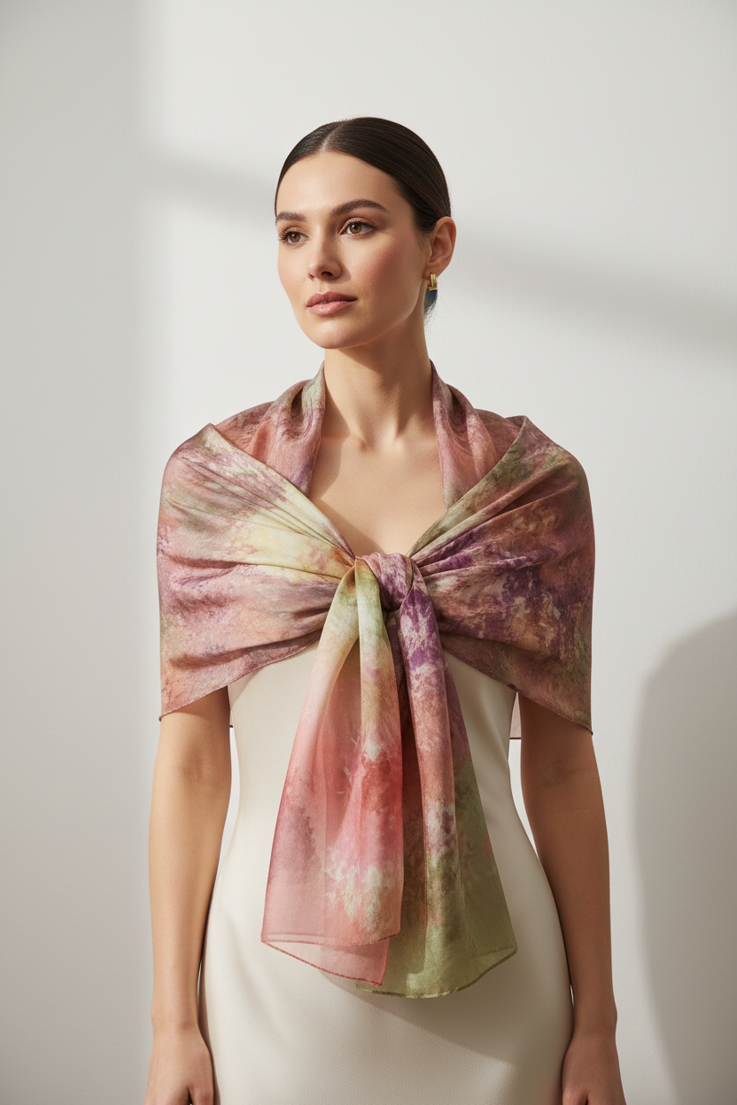 Beautiful silk scarf hand-dyed scarf