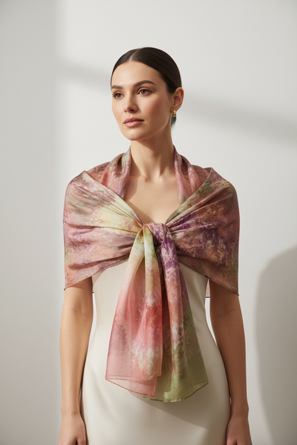 Beautiful silk scarf hand-dyed scarf