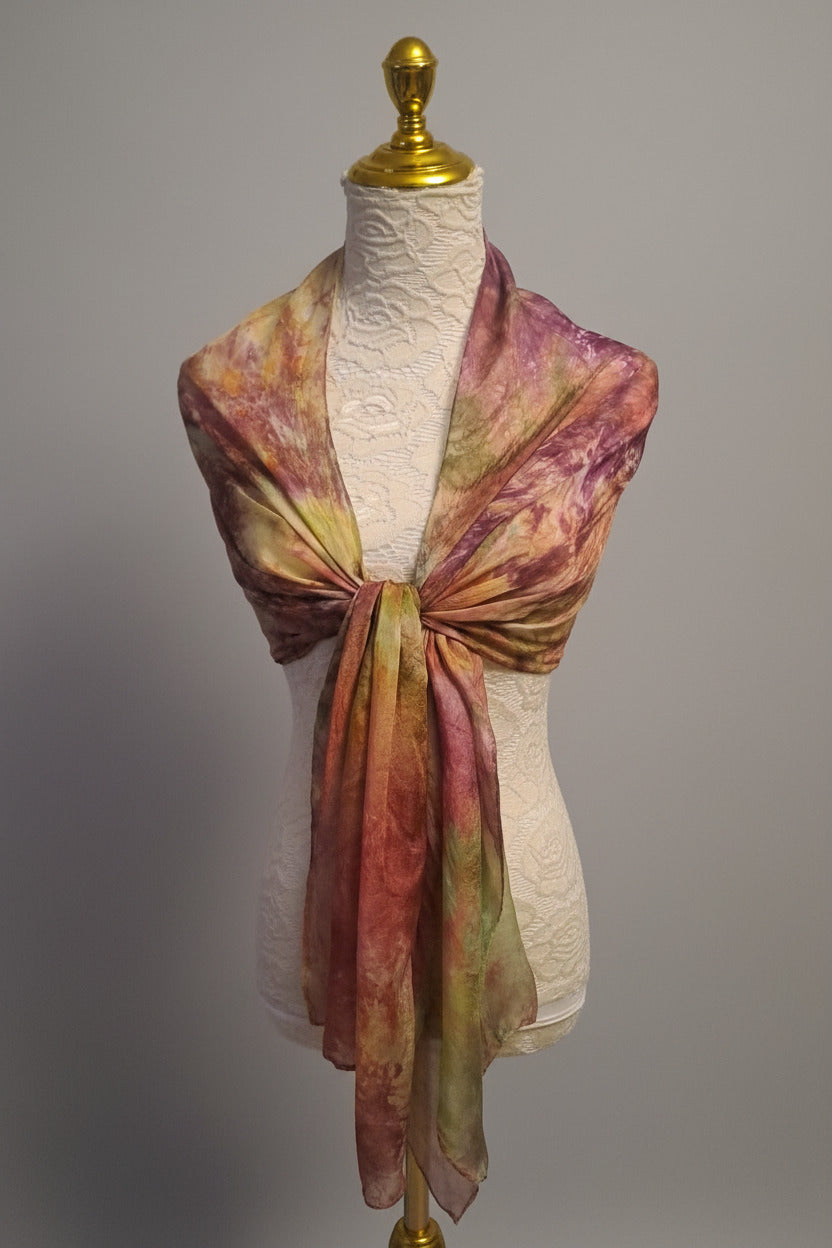 Beautiful silk scarf hand-dyed scarf