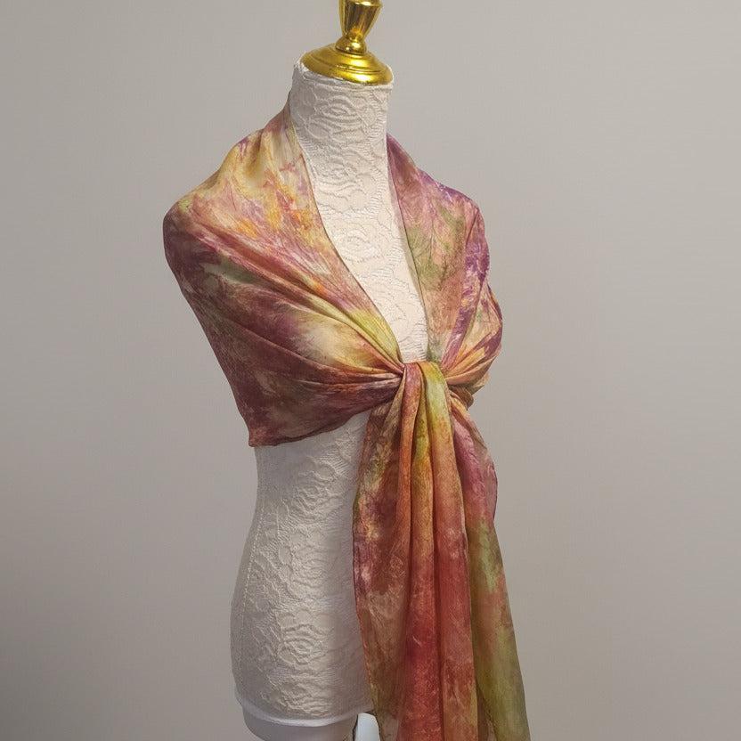 Beautiful silk scarf hand-dyed scarf